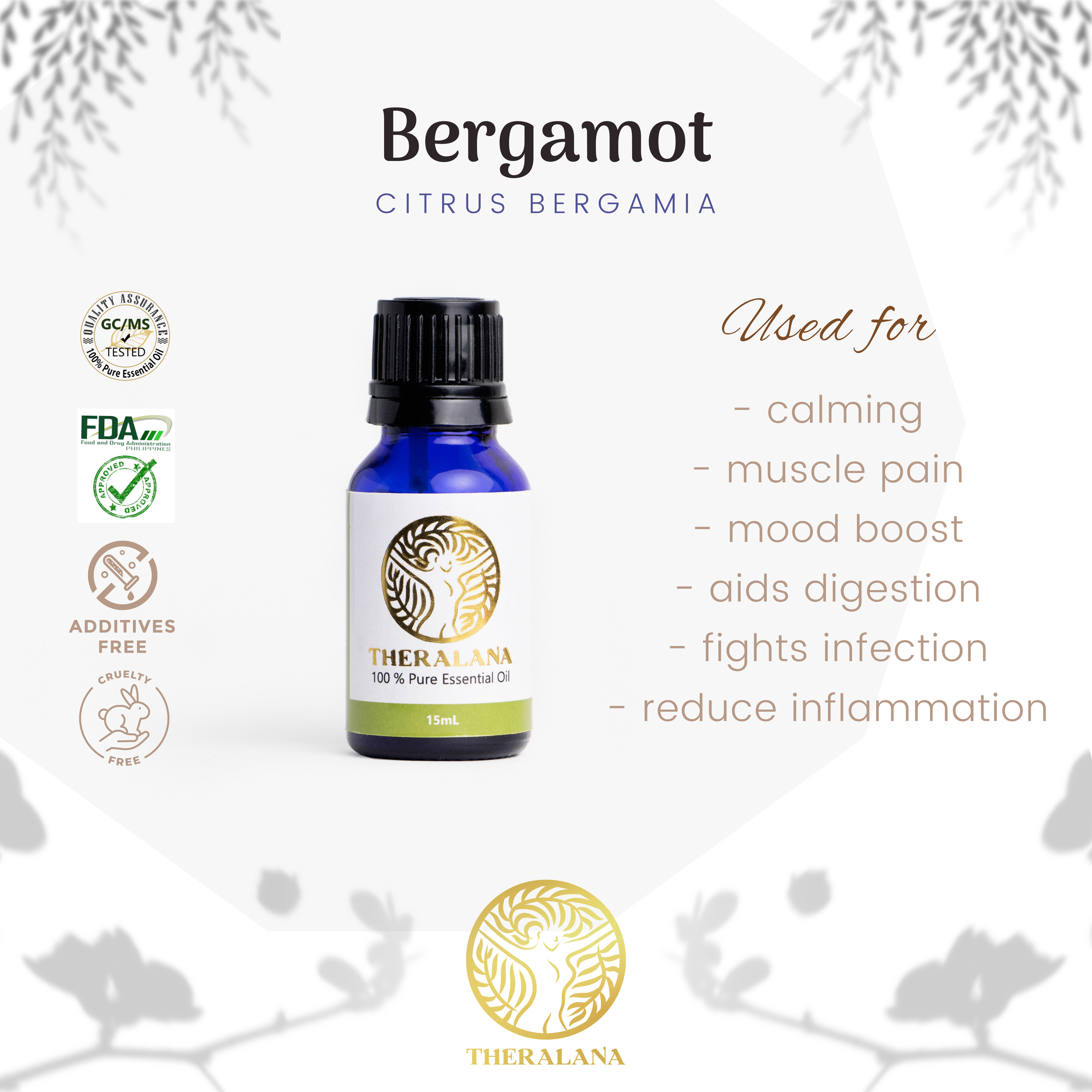 Theralana Bergamot Pure Essential Oil